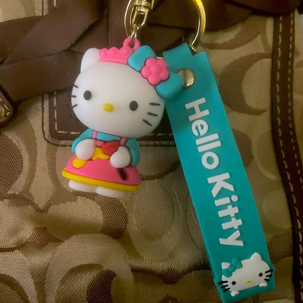 Hello Kitty Floral Theme Hangtag Keychain Charm Fob